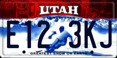 UT license plate E123KJ