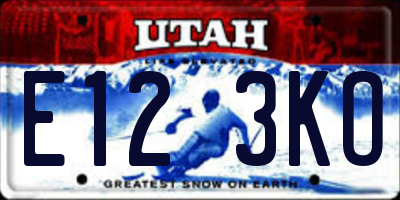 UT license plate E123KO