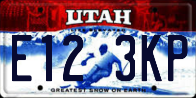 UT license plate E123KP