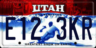 UT license plate E123KR