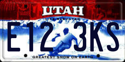 UT license plate E123KS