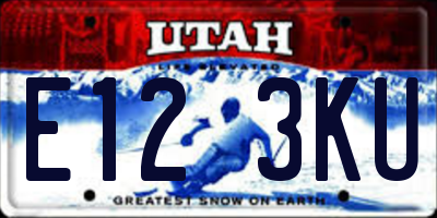 UT license plate E123KU