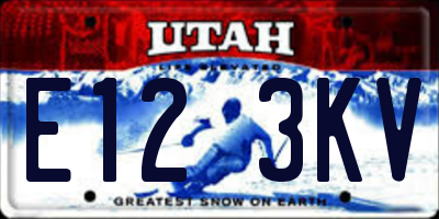 UT license plate E123KV