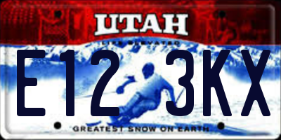 UT license plate E123KX