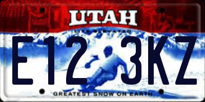 UT license plate E123KZ