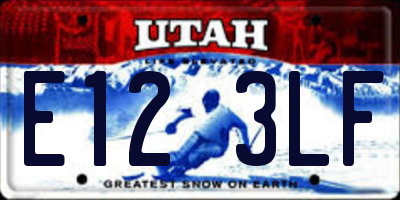 UT license plate E123LF