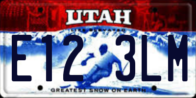 UT license plate E123LM