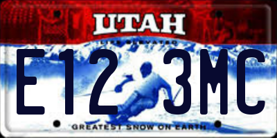 UT license plate E123MC