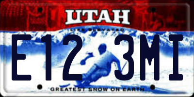 UT license plate E123MI