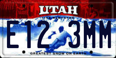 UT license plate E123MM
