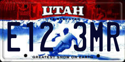 UT license plate E123MR