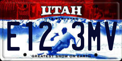 UT license plate E123MV
