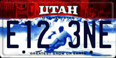 UT license plate E123NE