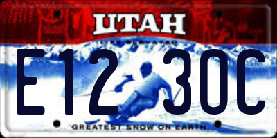 UT license plate E123OC