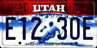 UT license plate E123OE