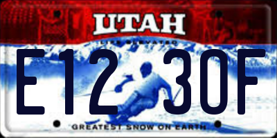 UT license plate E123OF