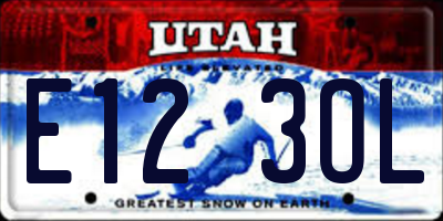 UT license plate E123OL