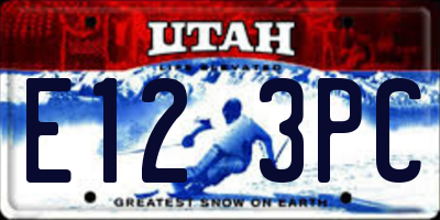 UT license plate E123PC