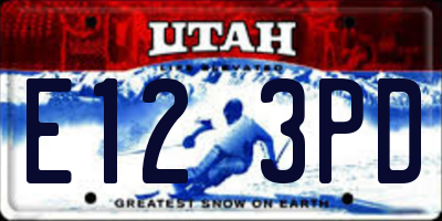 UT license plate E123PD