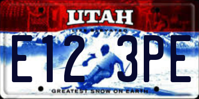 UT license plate E123PE