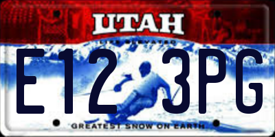 UT license plate E123PG