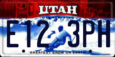 UT license plate E123PH