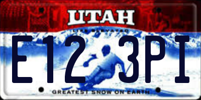 UT license plate E123PI