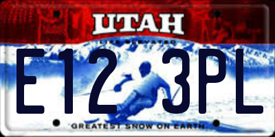 UT license plate E123PL