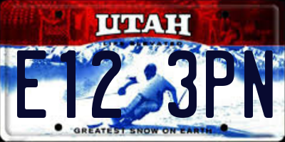 UT license plate E123PN