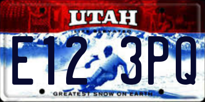 UT license plate E123PQ