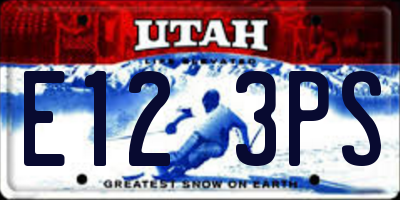 UT license plate E123PS