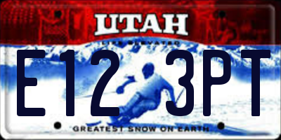 UT license plate E123PT