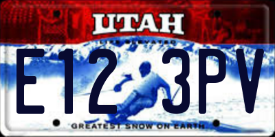 UT license plate E123PV