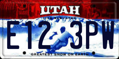 UT license plate E123PW