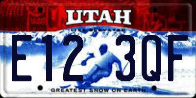 UT license plate E123QF