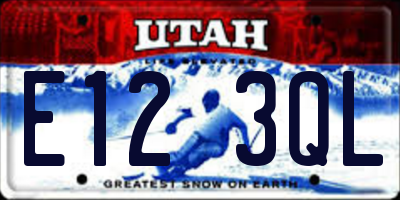 UT license plate E123QL