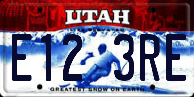 UT license plate E123RE
