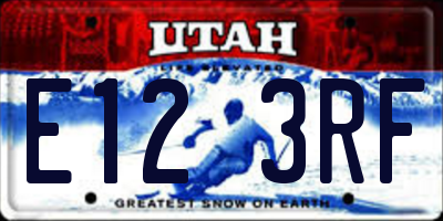 UT license plate E123RF