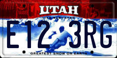 UT license plate E123RG
