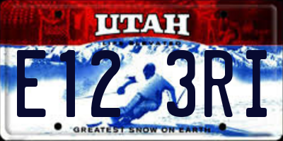 UT license plate E123RI