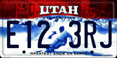UT license plate E123RJ