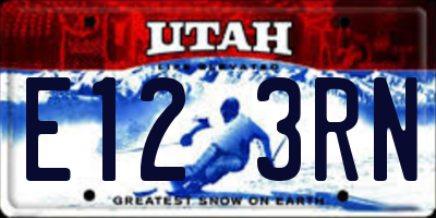 UT license plate E123RN