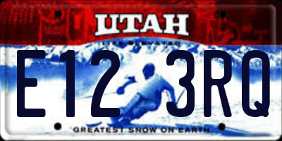 UT license plate E123RQ