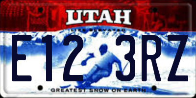 UT license plate E123RZ