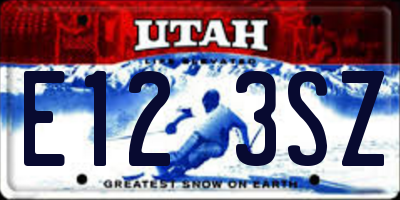 UT license plate E123SZ