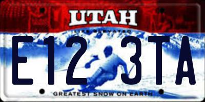 UT license plate E123TA