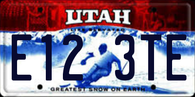 UT license plate E123TE