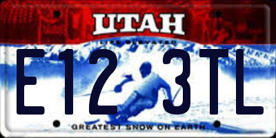 UT license plate E123TL