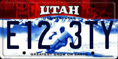 UT license plate E123TY