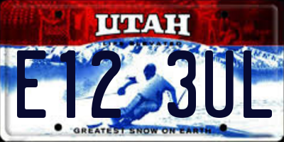 UT license plate E123UL